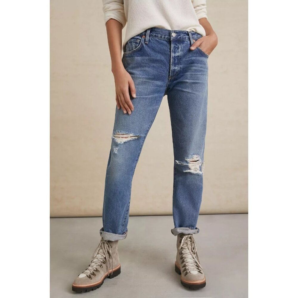 NWT Citizens of Humanity Emerson in Tease Destroy Slim Boyfriend Jeans 28
